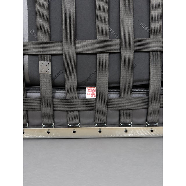 LC2 Sofa Black Leather Seats by Le Corbusier for Cassina, 2010s For Sale - Image 10 of 12
