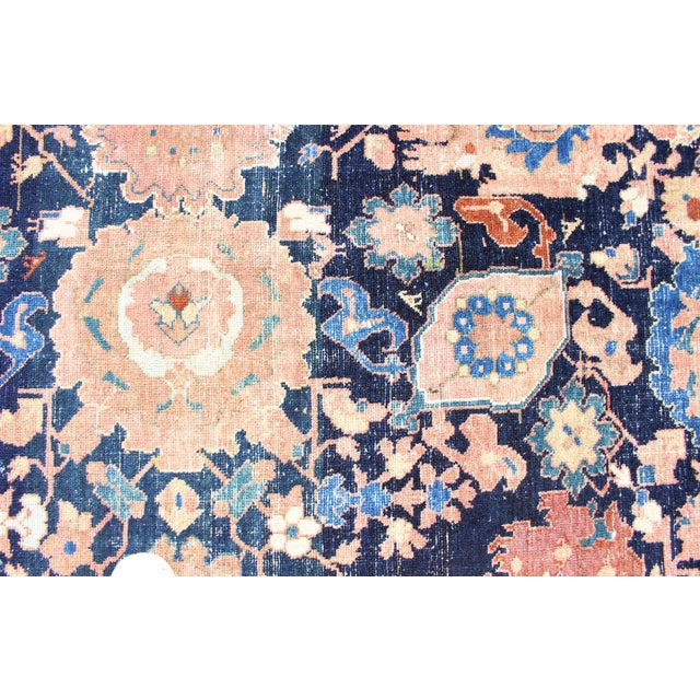 Textile Antique Fine Persian Malayer Rug With All-Over Design in Navy Blue Field 7'3 X 16'4 For Sale - Image 7 of 12