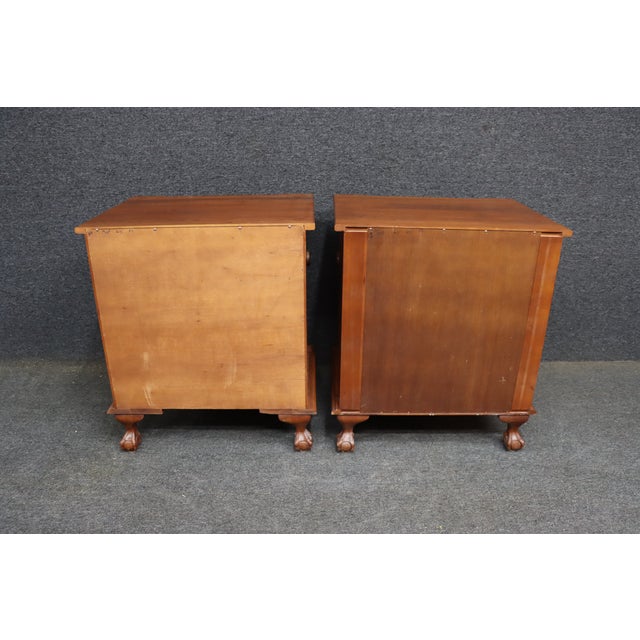 Pair of Dutch Designs Cherry Wood Traditional Nightstands For Sale - Image 9 of 13
