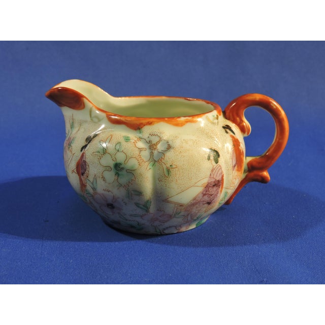 Eggshell Early 20th Century Satsuma Ware Japanese Eggshell Porcelain Tea Set Including Tea Pot With Sugar & Creamer For Sale - Image 8 of 11