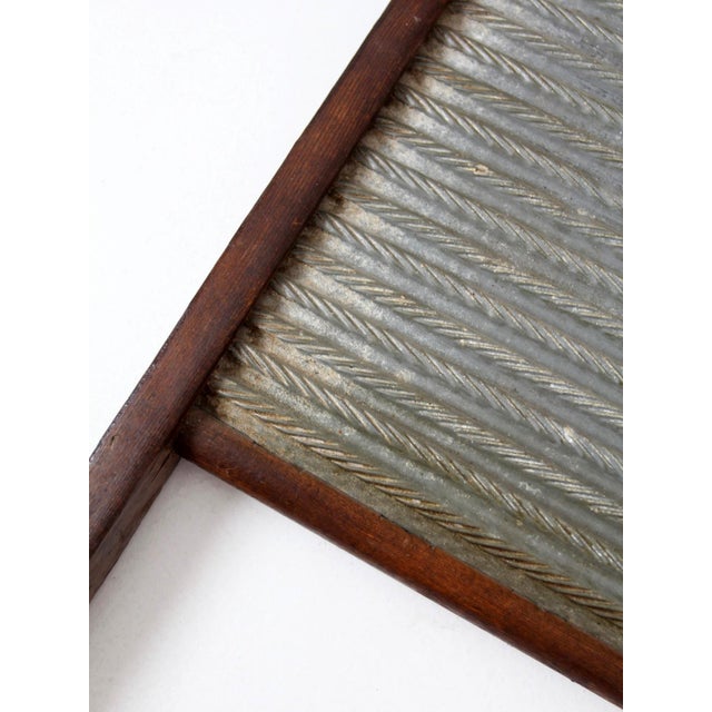 Antique Wood and Metal Double Sided Washboard For Sale - Image 12 of 12