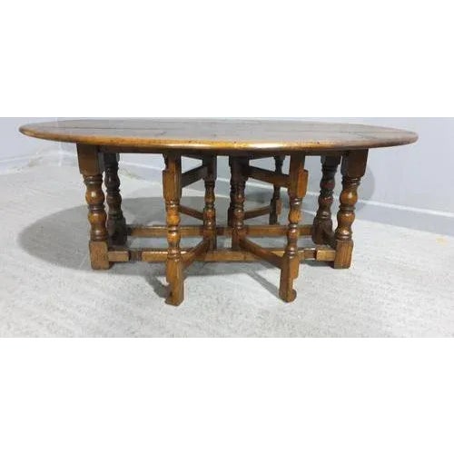 Oval Oak Coffee Table For Sale - Image 3 of 10