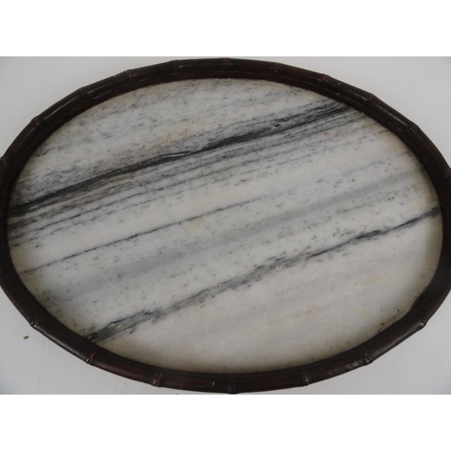 1930s 1930s Chinese Elliptical Marble Serving Tray For Sale - Image 5 of 7