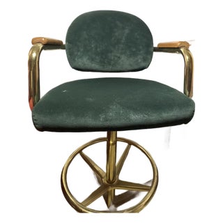 Vintage Chromacraft High Top Barstools With Wooden Armrest For Sale