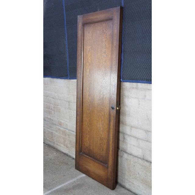 Early 20th C. Reclaimed Spanish Revival Oak Mirrored Bedroom Closet Door For Sale - Image 4 of 13