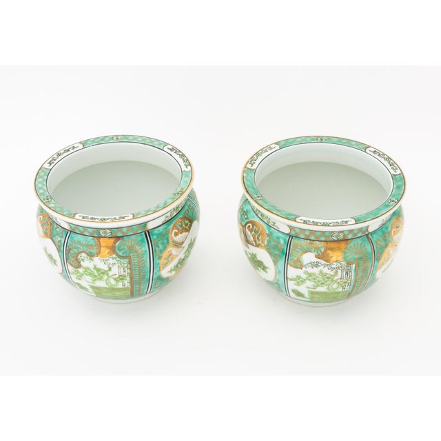 Gold Imari Hand-Painted Porcelain Jardinieres, 3 For Sale - Image 10 of 12