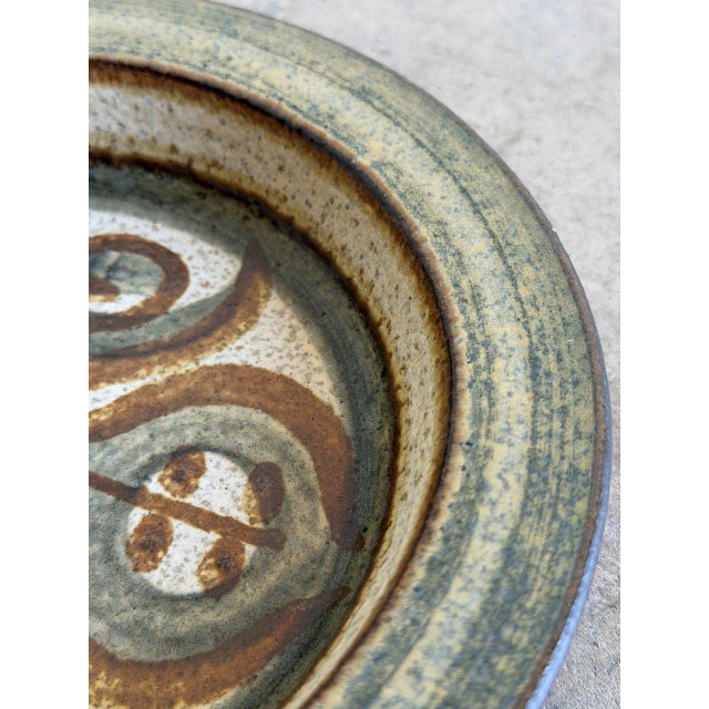 Vintage 1960s Danish Mid-Century Modern Søholm Ceramic Plate For Sale In Los Angeles - Image 6 of 10