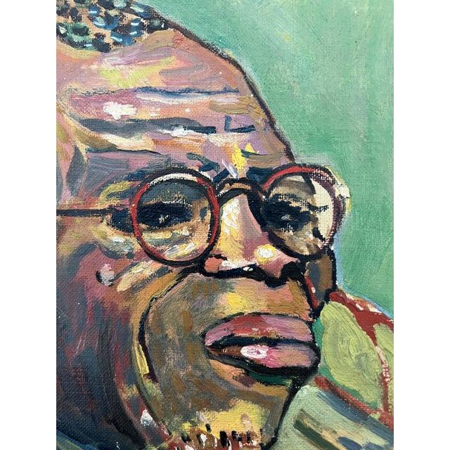 Wood Alois Wittlin, Personnage Assis, Gong Hill, Frontière du Tanganyika, Kenya, 1952, Oil on Wood, Framed For Sale - Image 7 of 13