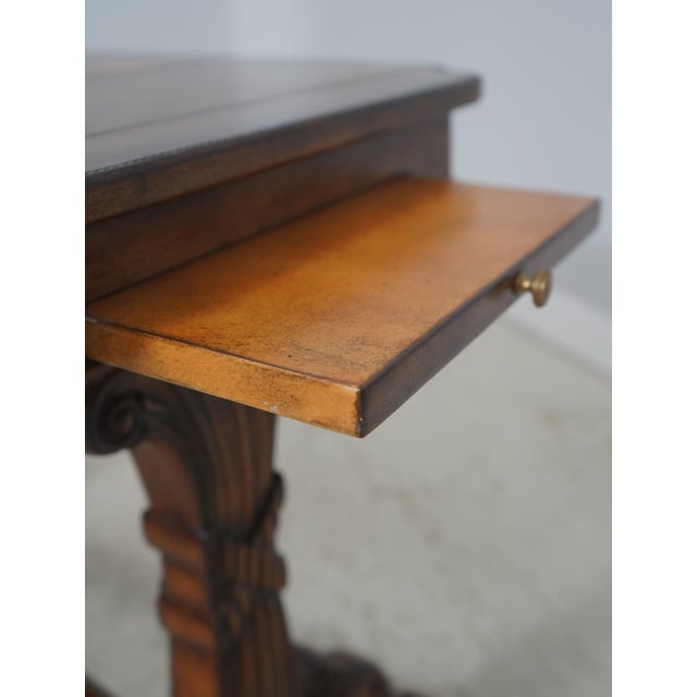 Leather Wrapped Inlaid Mahogany Games Table For Sale - Image 4 of 18
