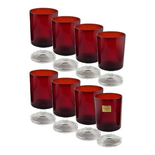 Vintage 70's Luminarc Red Cordial/Wine Glasses - Made in France For Sale