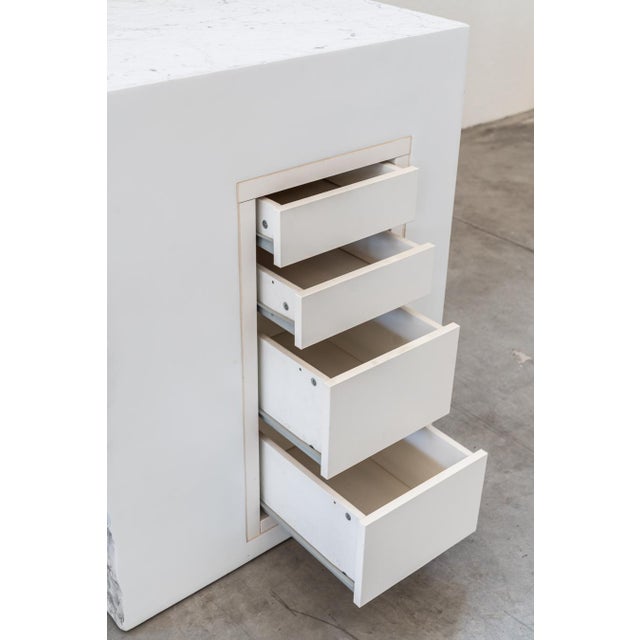White Carrara Marble Sculpture Cabinet For Sale - Image 8 of 17