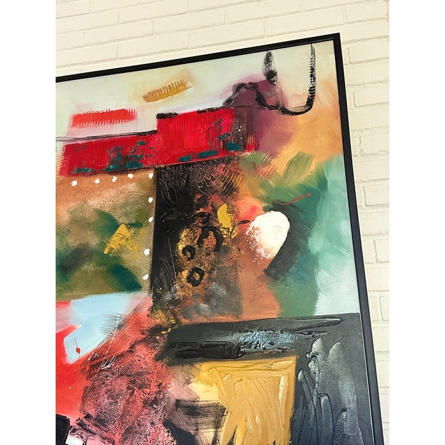 1970s Mid-Century Modern 48x60 Original Gunnar Erman Abstract Expressionist Painting For Sale In Palm Springs - Image 6 of 15