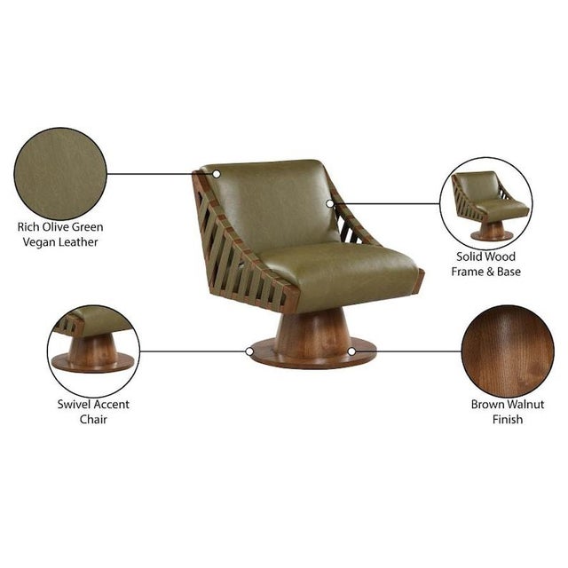 Millwin Vegan Leather Swivel Lounge For Sale - Image 10 of 10