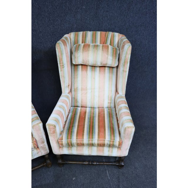 Ethan Allen Mid 20th Century Ethan Allen Wingback Chairs- a Pair For Sale - Image 4 of 10