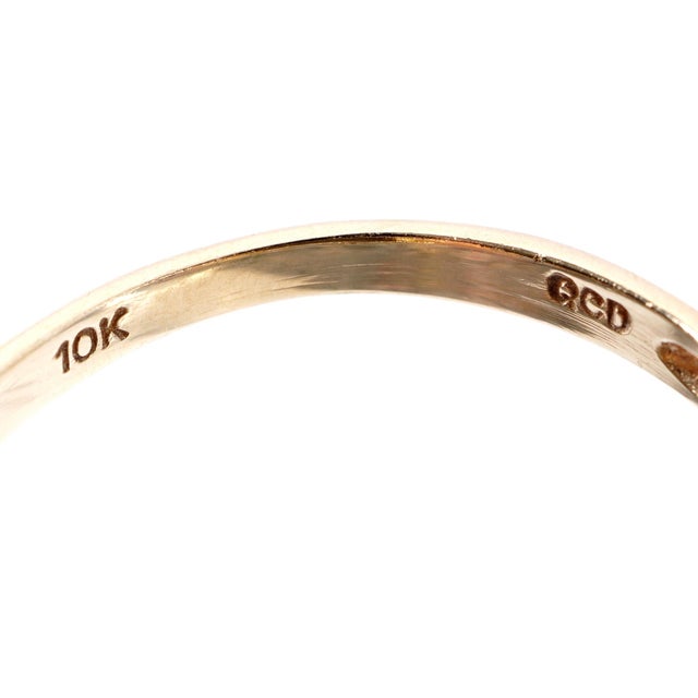 Metal 10k Gold Yellow Amethyst Cocktail Ring For Sale - Image 7 of 8