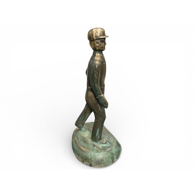 Industrial Mid-Century Bronze Industrial Worker Sculpture, 1960s For Sale - Image 3 of 14