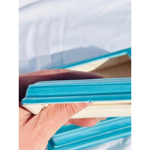 Vintage Atlantic Mold Turquoise Ceramic Trinket Box, Mid-Century Modern Studio Pottery For Sale - Image 12 of 12