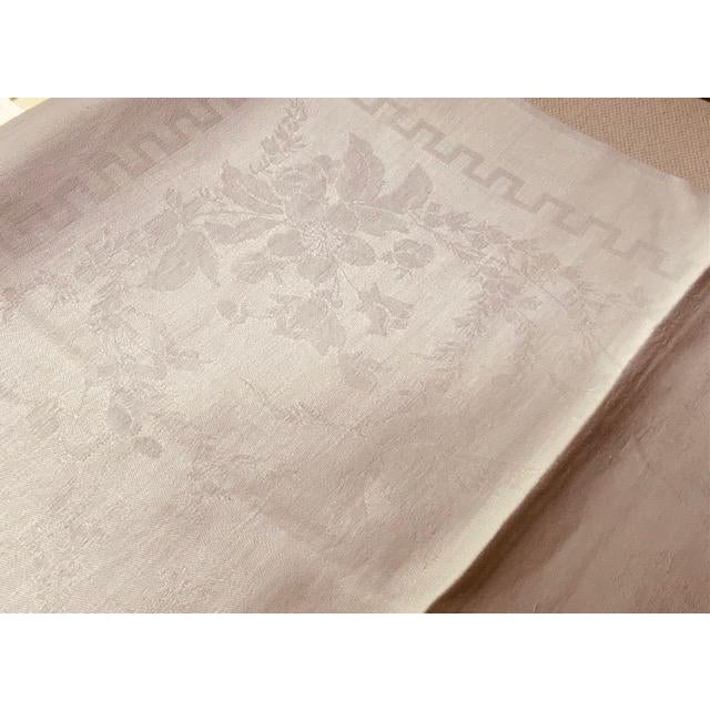 Antique French Damask Linen Napkins, Monogrammed Dc, Birds & Floral Wreath, Pair | C. 1900 For Sale - Image 12 of 18