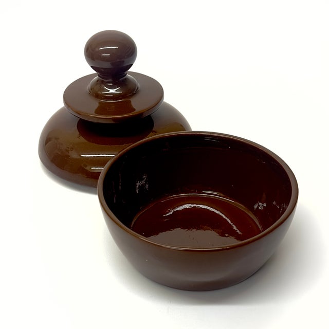 Ceramic N. S. Gustin-Attributed Mid Century Lidded Ceramic Canister Curation - Group of 3 For Sale - Image 7 of 10