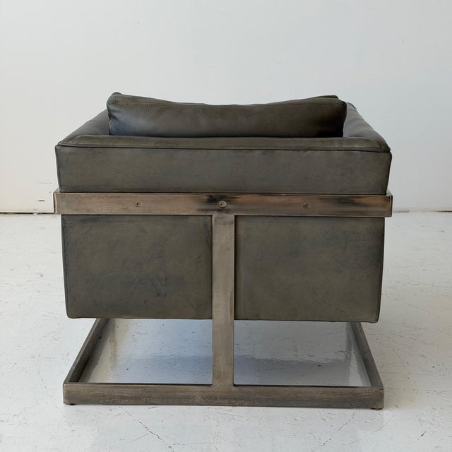 Thayer Coggin No. 989 T-Back Cube Lounge Chair by Milo Baughman for Thayer Coggin For Sale - Image 4 of 5