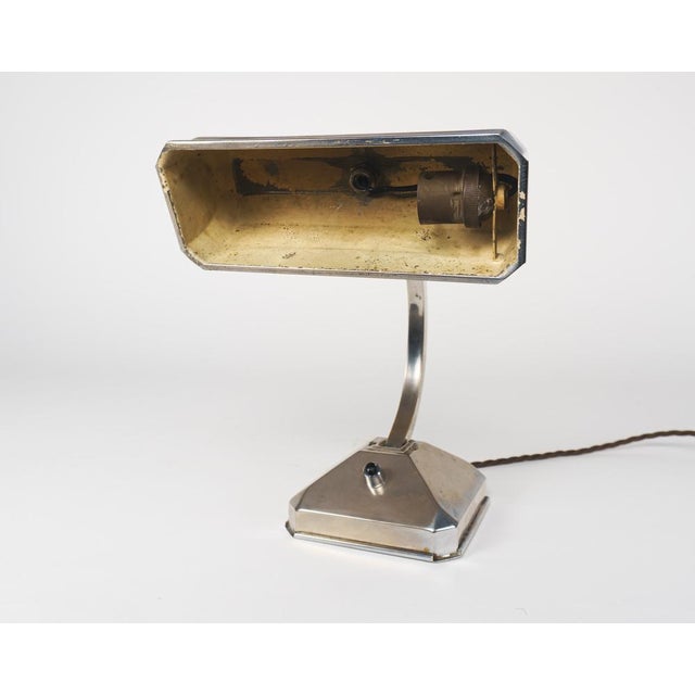 1930s French Art Deco Chromed Articulated Bankers Desk Lamp, 1930s For Sale - Image 5 of 10
