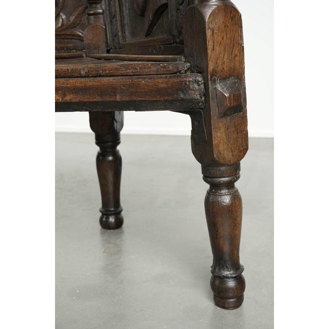 18th Century Italian Hall Bench with Wood Carvings For Sale - Image 13 of 14