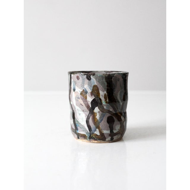 Charcoal Vintage Studio Pottery Vase For Sale - Image 8 of 9