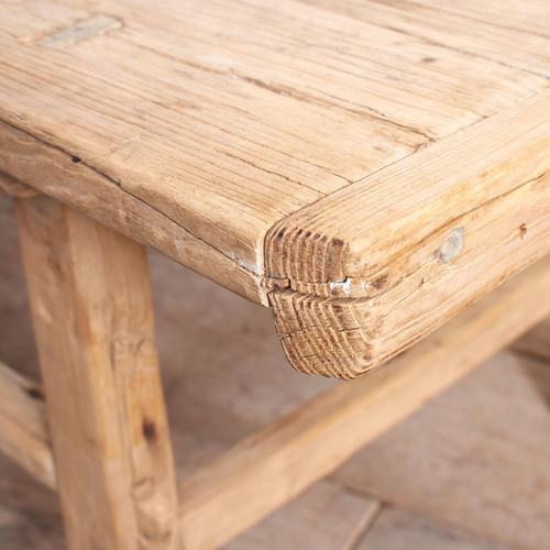 Antique Rustic Elm Coffee Table, 1920s For Sale - Image 6 of 9