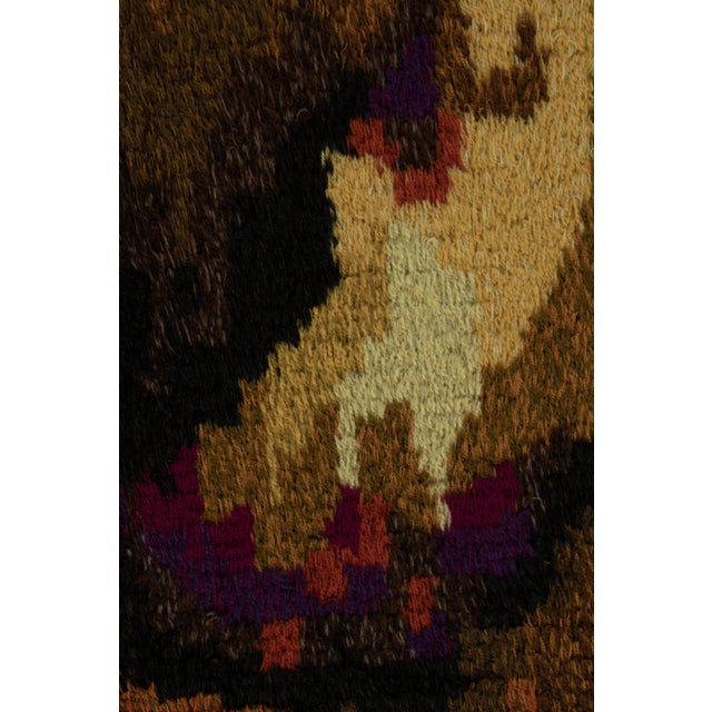 Vintage Swedish Rya Rug, Abstract Dissolving Forms in Earth Tones - Rug & Kilim For Sale In New York - Image 6 of 8