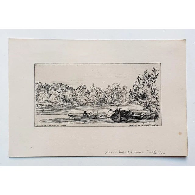 Landscape is an original etching artwork on paper realized in 1876 by Arthur Evershed (1836-1919), printed by Delatre...