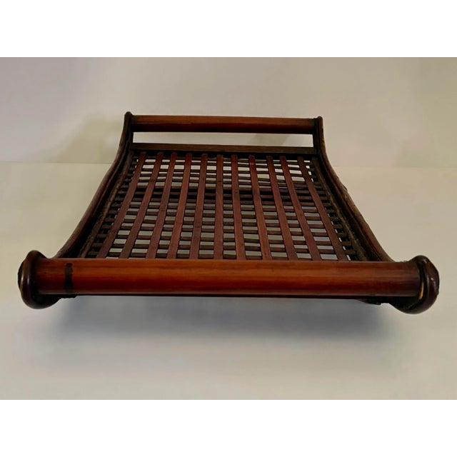 Late 19th Century Antique Asian Wooden Footed Tray For Sale - Image 5 of 9