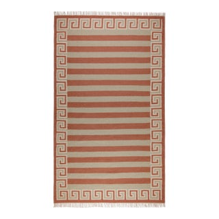 Part & Parcel Goods Wool Stripe Rug, 10' x 14', Celadon, Topaz and Eggshell For Sale