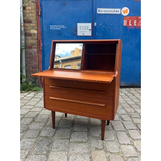Danish Teak Secretaire with Mirror For Sale - Image 11 of 11