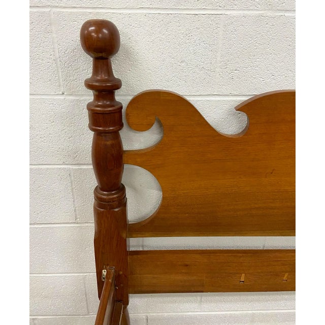 Wood Antique Early 1900s Primitive 3/4 Size Cannonball Bed For Sale - Image 7 of 10