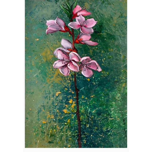 1960s Pierre Henry, French Surrealism Oil Painting Pierre Henry Surrealist Color Flowers in Vase, 1966 For Sale - Image 5 of 12