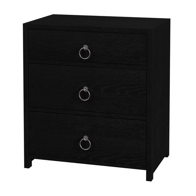 Black Lark 25 in. W Wood 3 Drawer Nightstand, Washed Black For Sale - Image 8 of 8