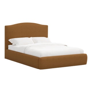 Camille Amber Linen Blend Platform Bed, California King For Sale