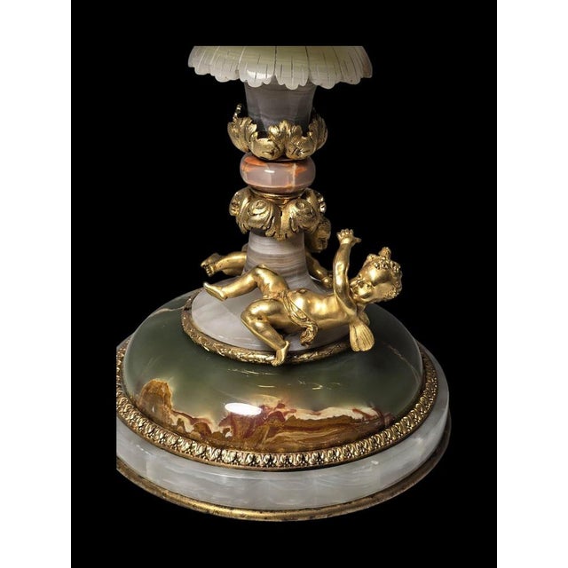 Gold Gilded Bronze Agate and Algerian Onyx Centerpiece attributed to Eugène Cornu, 1890s For Sale - Image 8 of 18