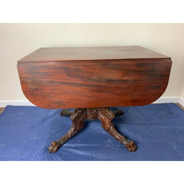 Early 19th Century Federal Hairy Paw Carved Breakfast Table For Sale - Image 12 of 13