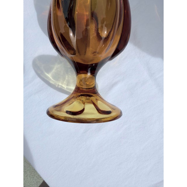 Viking Epic Amber Six Petal Swung Glass Vase For Sale - Image 9 of 9