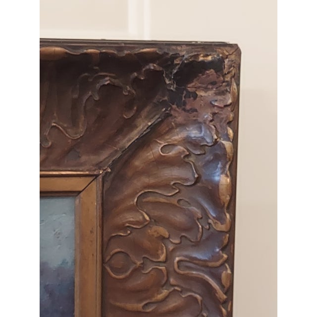 Antique California Artist Ralph Davison Miller Oil Painting Housed in a Carved Frame For Sale - Image 14 of 18