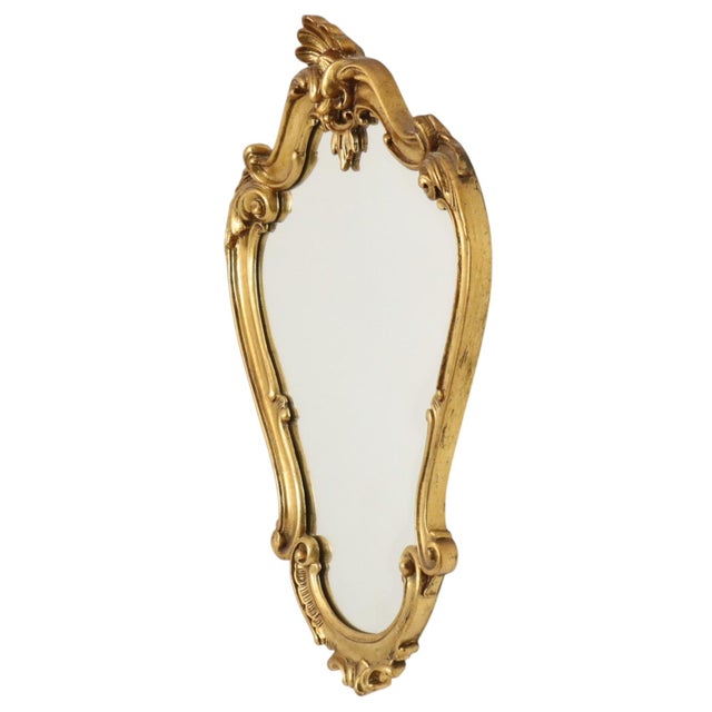 Gold Baroque French Crested Mirror, 1950s For Sale - Image 8 of 18