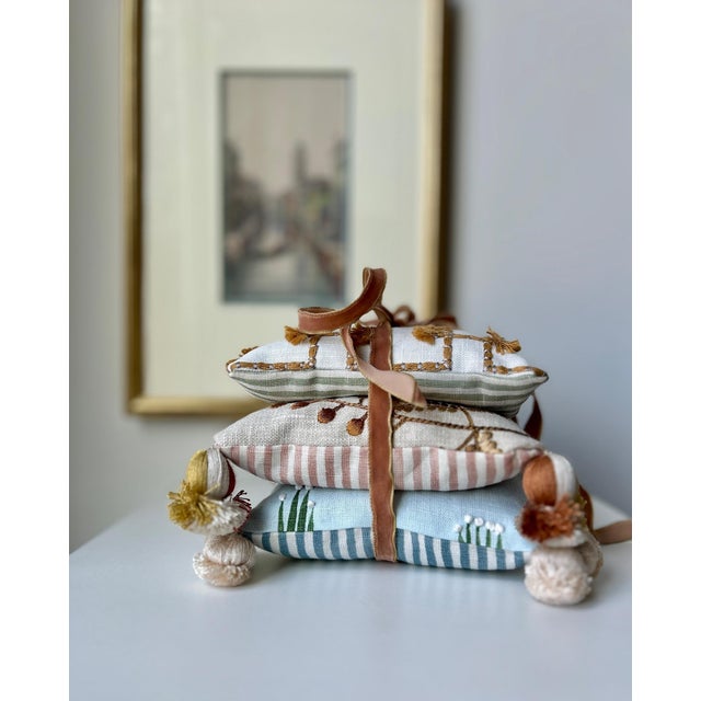 English Sanderson, Schumacher, King Cotton Lavender-Filled Decorative Pillows - Collection of 3 For Sale - Image 3 of 12