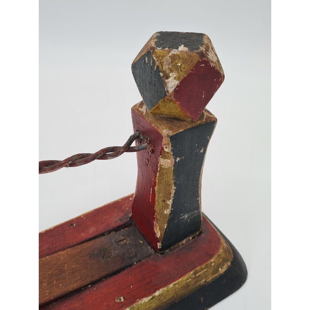 Brown Wooden Folk Moving Toy Dancing Couple in Polychrome, 1900 For Sale - Image 8 of 15