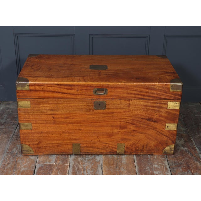 19th Century Antique Camphor Wood Military Campaign Chest, 1880 For Sale - Image 5 of 15