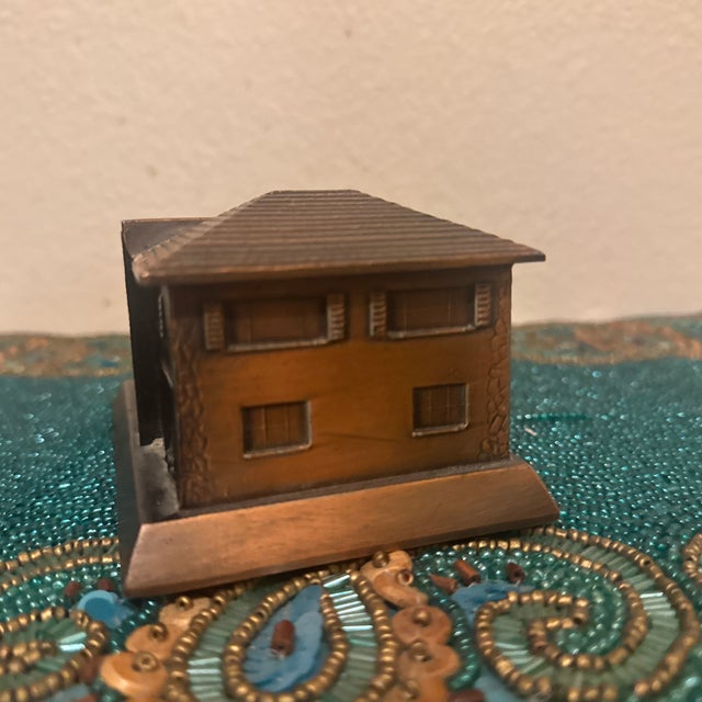 Mid-Century Modern Mid-Century Modern Cast Metal Split-Level House Sculptural Object For Sale - Image 3 of 12