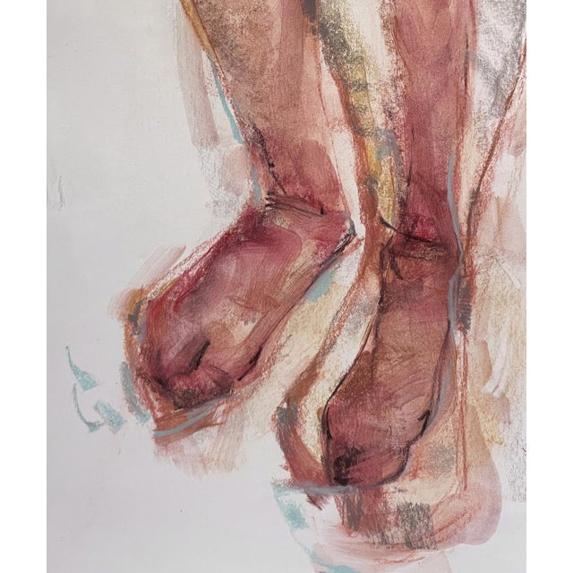 Play by Jane Radstrom | Pastel on paper of a seated woman in a bikini with glasses. For Sale - Image 4 of 5