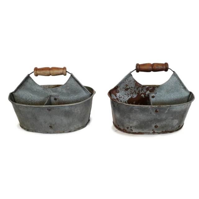 Farmhouse Vintage Galvanized 4-Way Bucket For Sale - Image 3 of 5