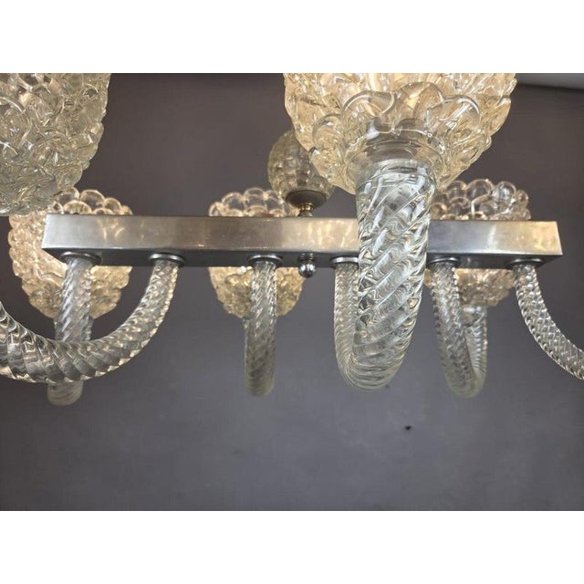 Barovier Six-Light Murano Glass Chandelier, Italy, 1940s For Sale - Image 4 of 9