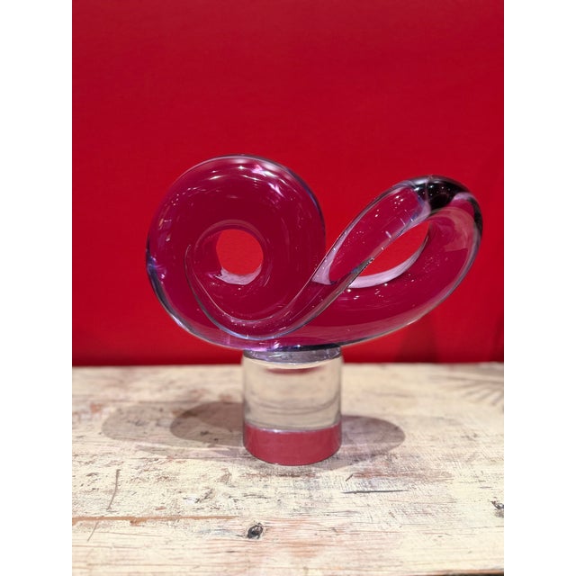 Mid 20th Century Italian Murano Sculpture Signed Lavender Glass. For Sale In New York - Image 6 of 6